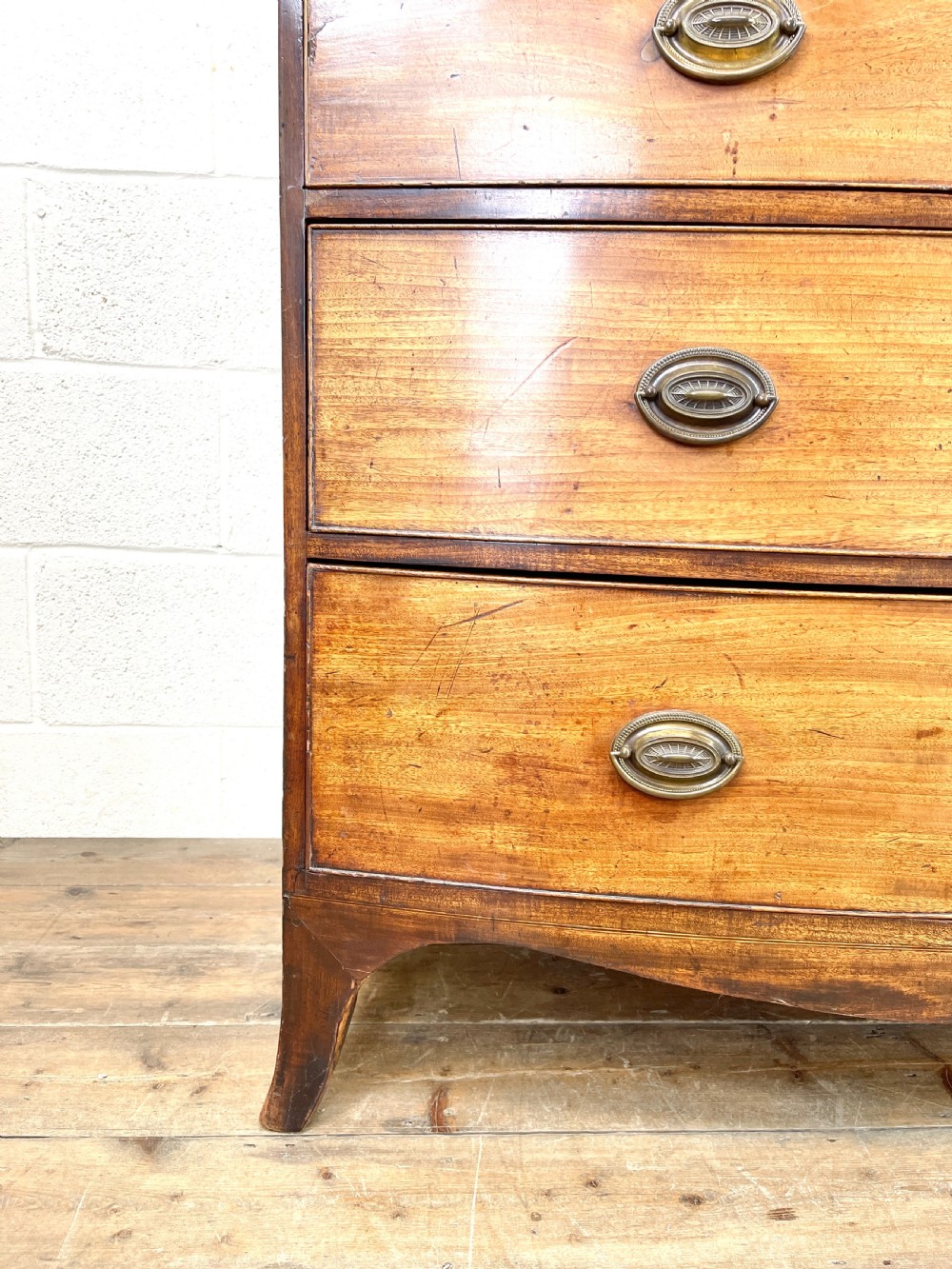 Antique Mahogany Bow Front Chest of Drawers View VI
