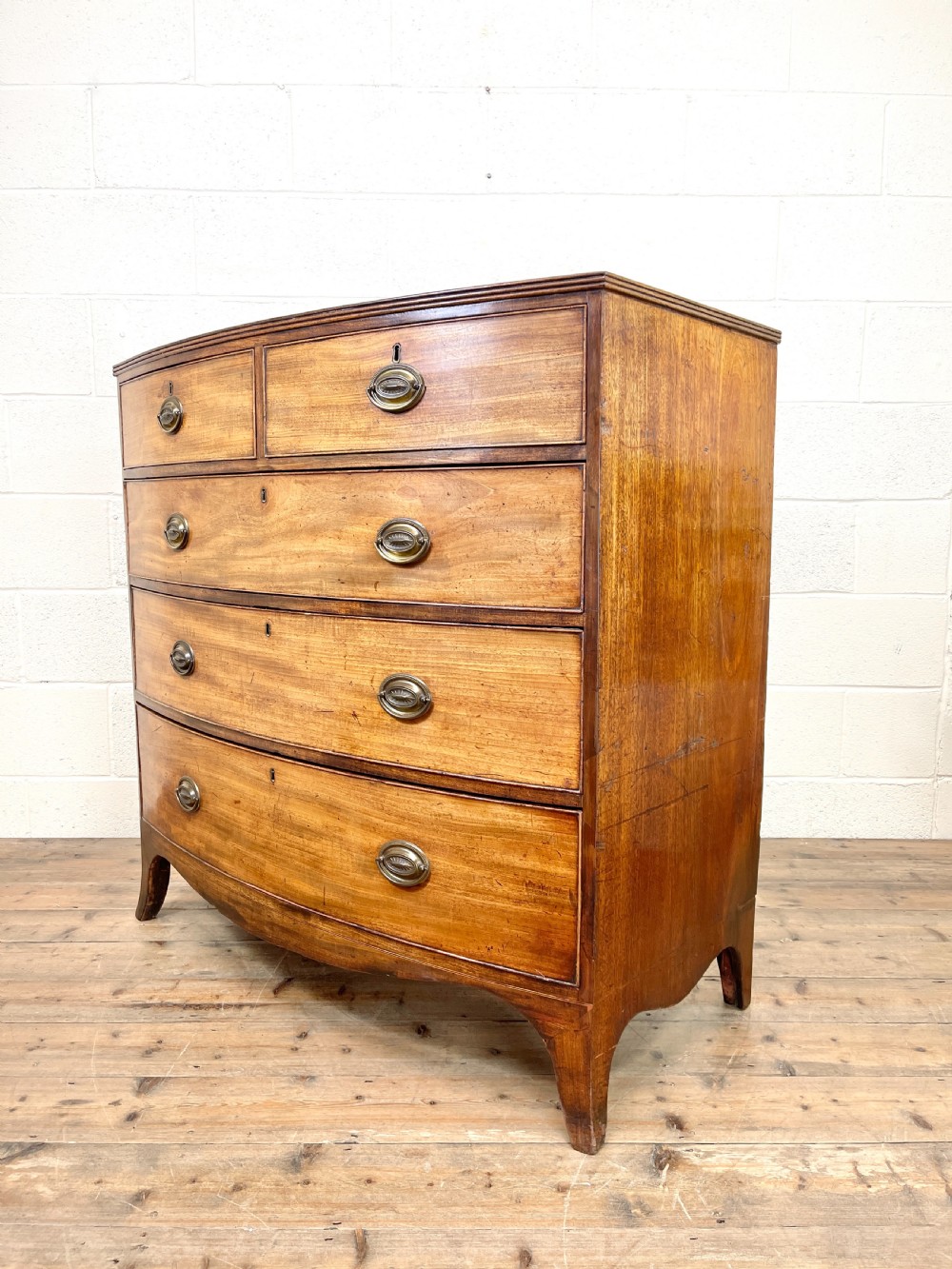 Antique Mahogany Bow Front Chest of Drawers View VII