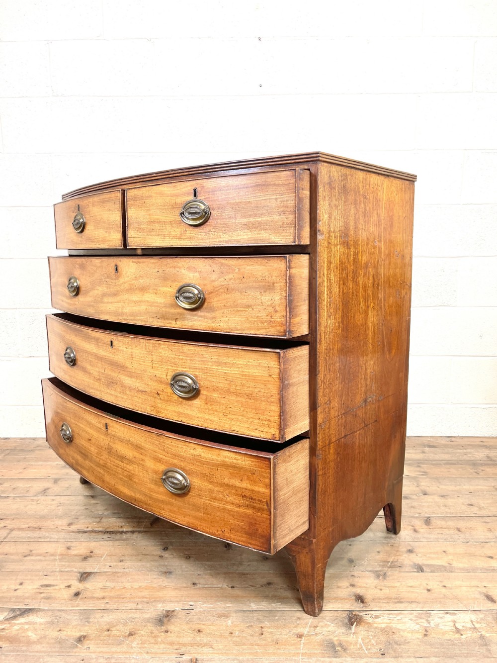 Antique Mahogany Bow Front Chest of Drawers View VIII