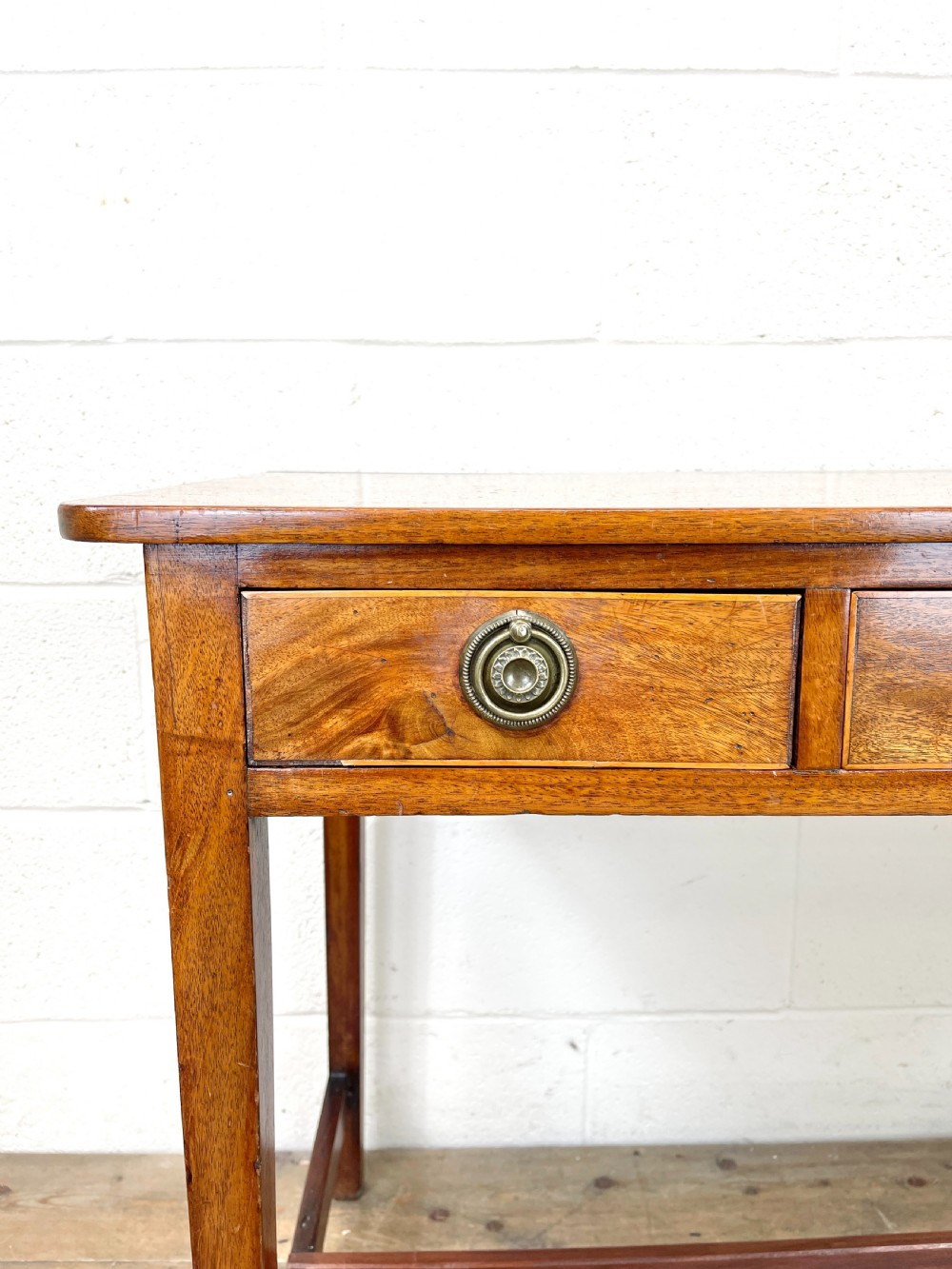 Antique Mahogany Side Table with Drawers View IV