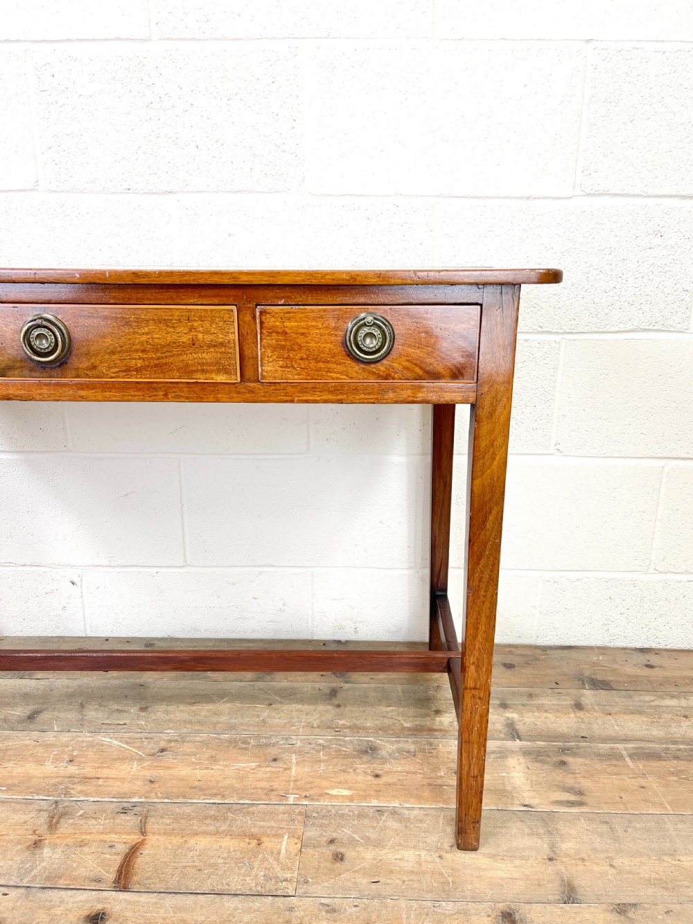 Antique Mahogany Side Table with Drawers View V