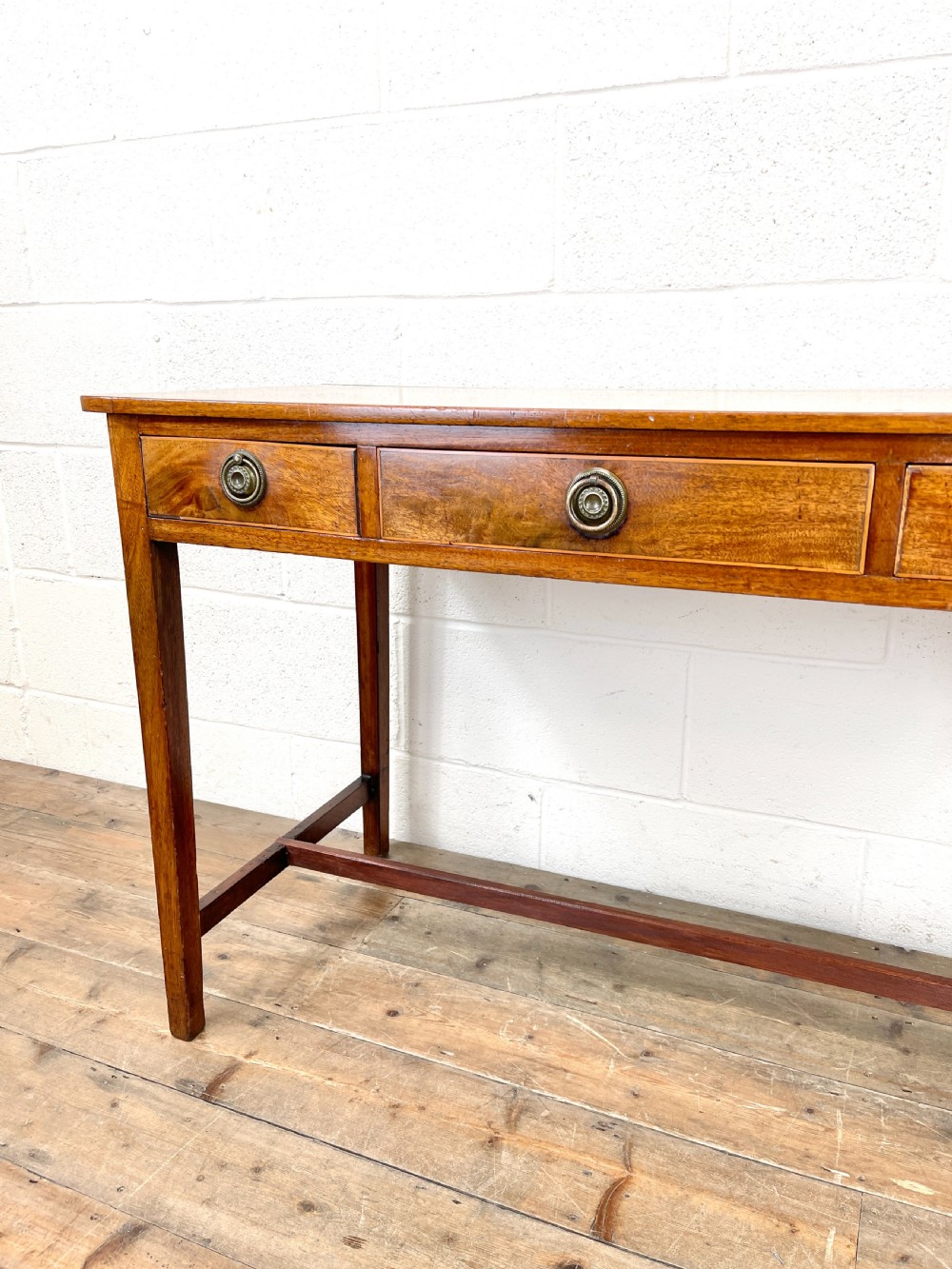 Antique Mahogany Side Table with Drawers View VI