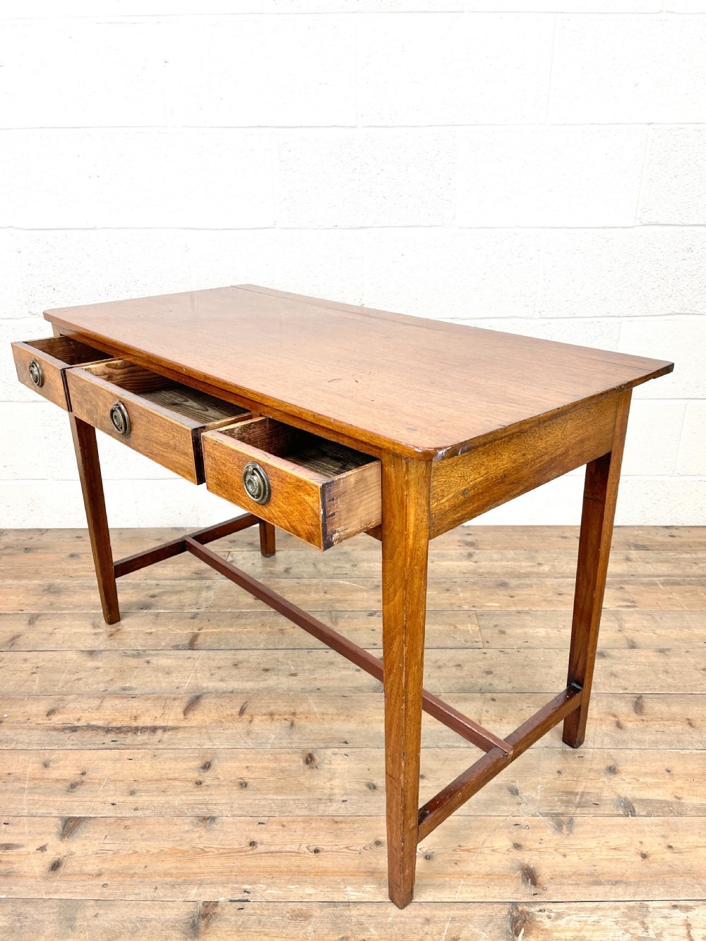 Antique Mahogany Side Table with Drawers View IX