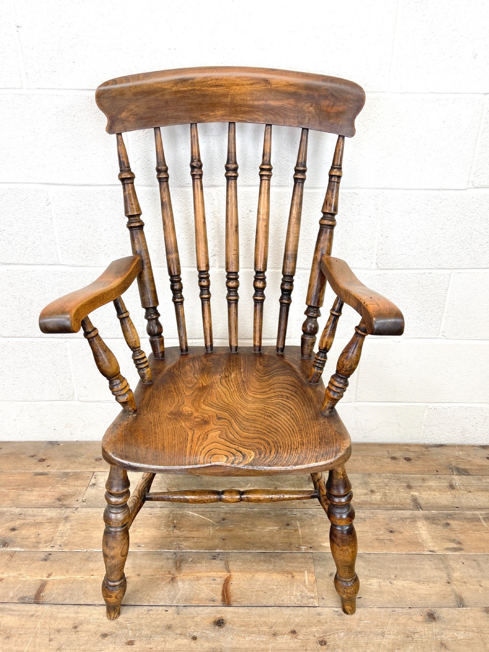 Antique Beech and Elm Spindle Back Windsor Armchair View IV