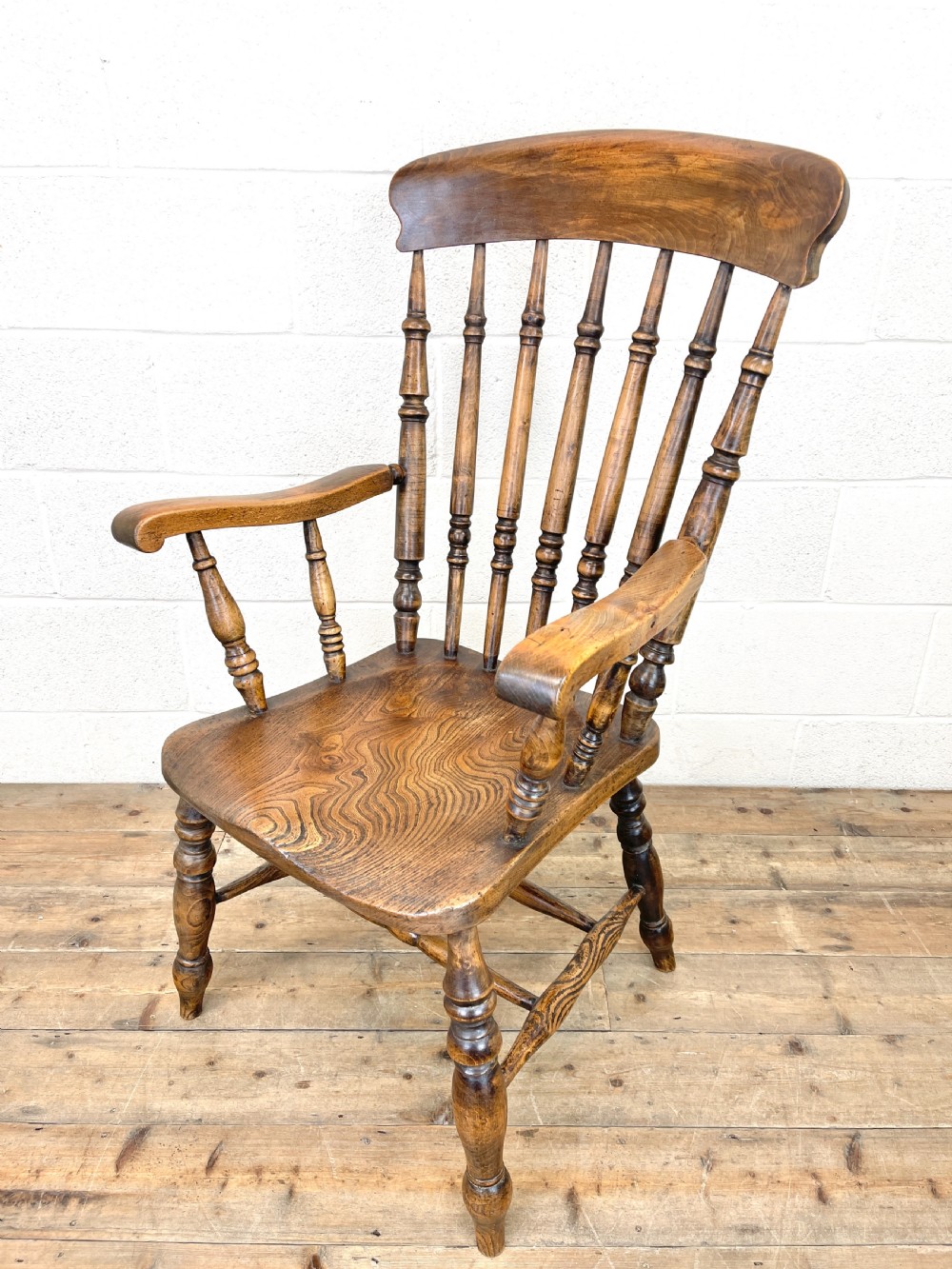 Antique Beech and Elm Spindle Back Windsor Armchair View IX