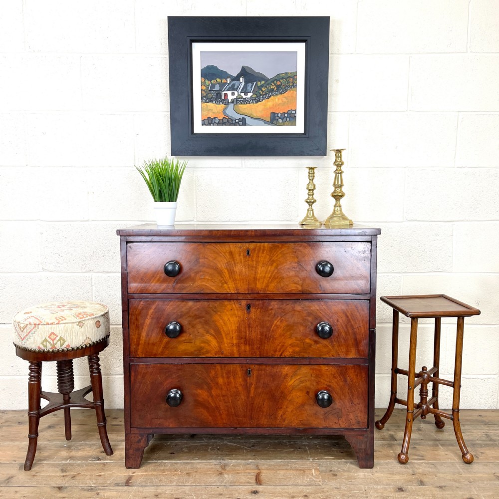 Small Two Part Antique Mahogany Chest of Drawers View II