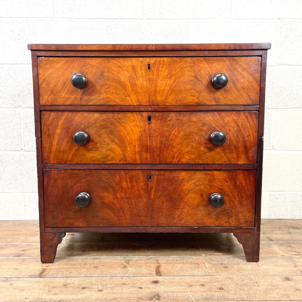 Small Two Part Antique Mahogany Chest of Drawers