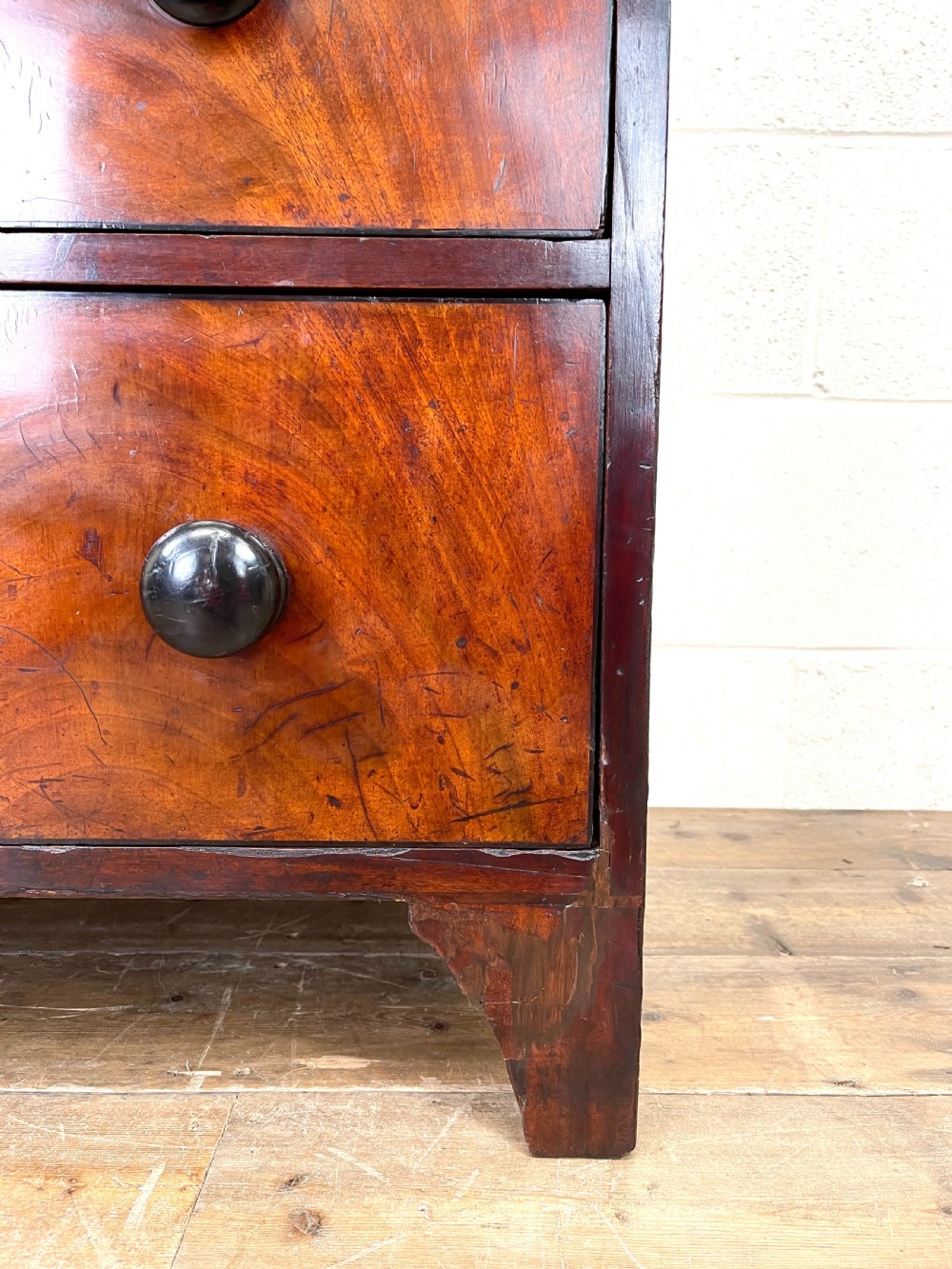Small Two Part Antique Mahogany Chest of Drawers View VI