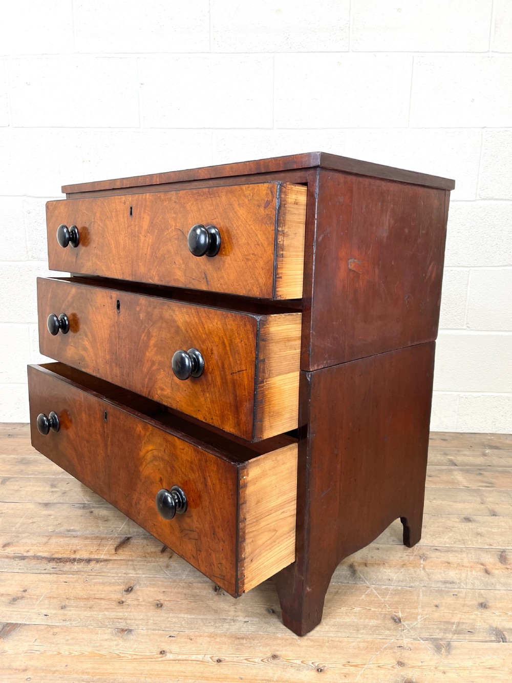 Small Two Part Antique Mahogany Chest of Drawers View VIII