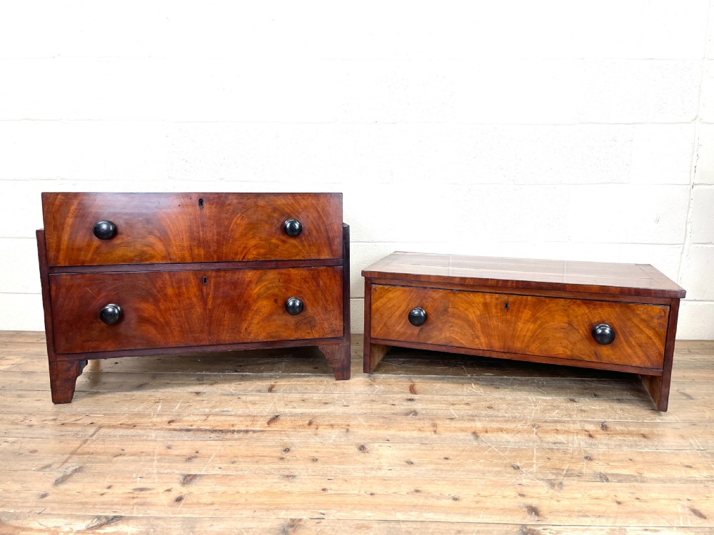 Small Two Part Antique Mahogany Chest of Drawers View X