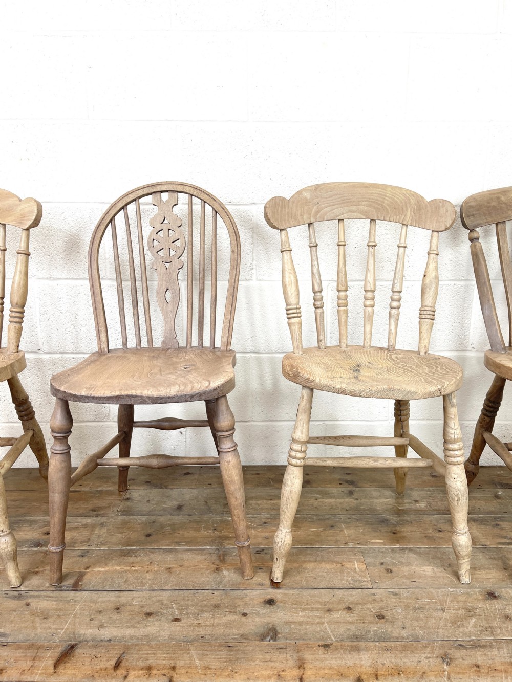 Four Mix and Match Farmhouse Kitchen Chairs  View V