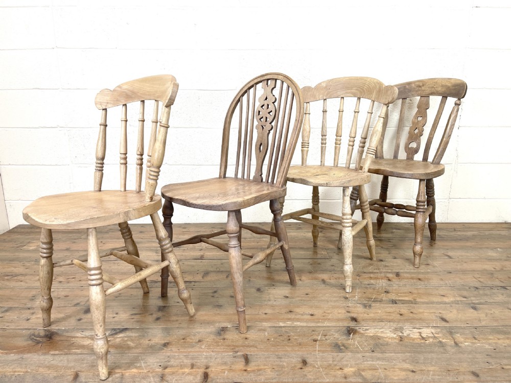 Four Mix and Match Farmhouse Kitchen Chairs  View IX