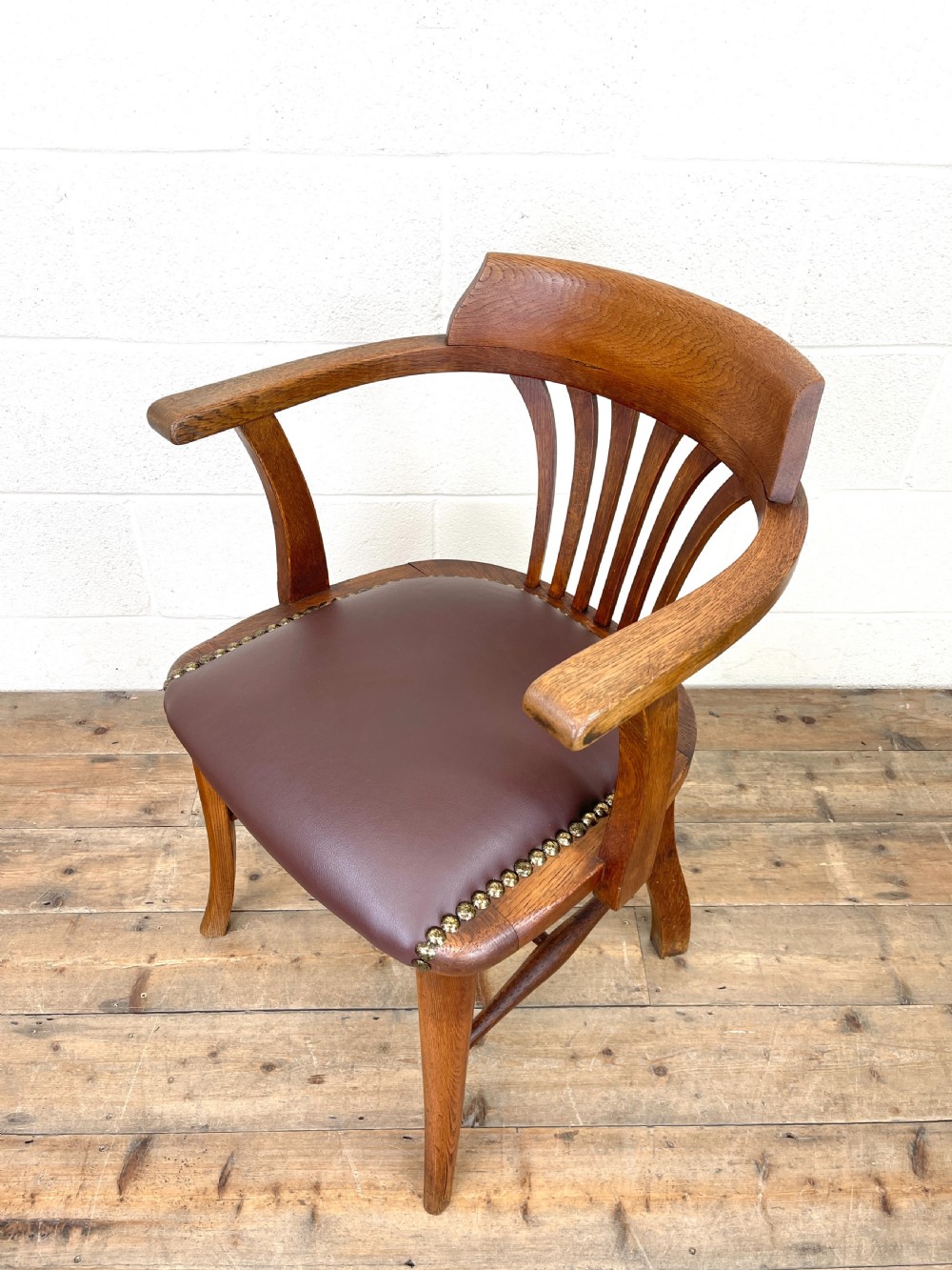 Early 20th Century Antique Oak Desk Chair View VII