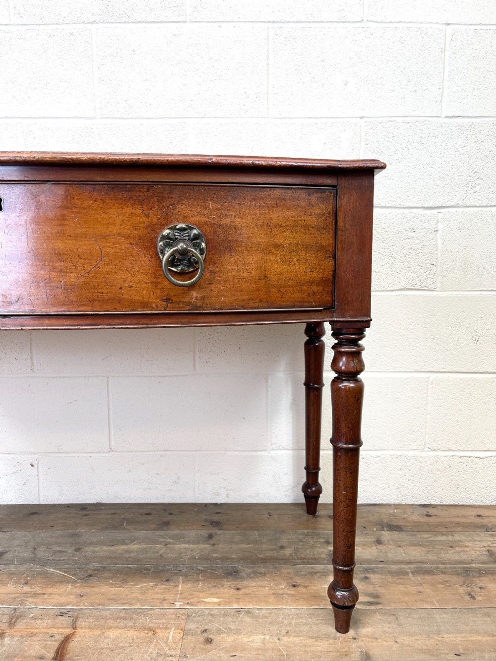 Antique Mahogany Bow Front Side Table View IV