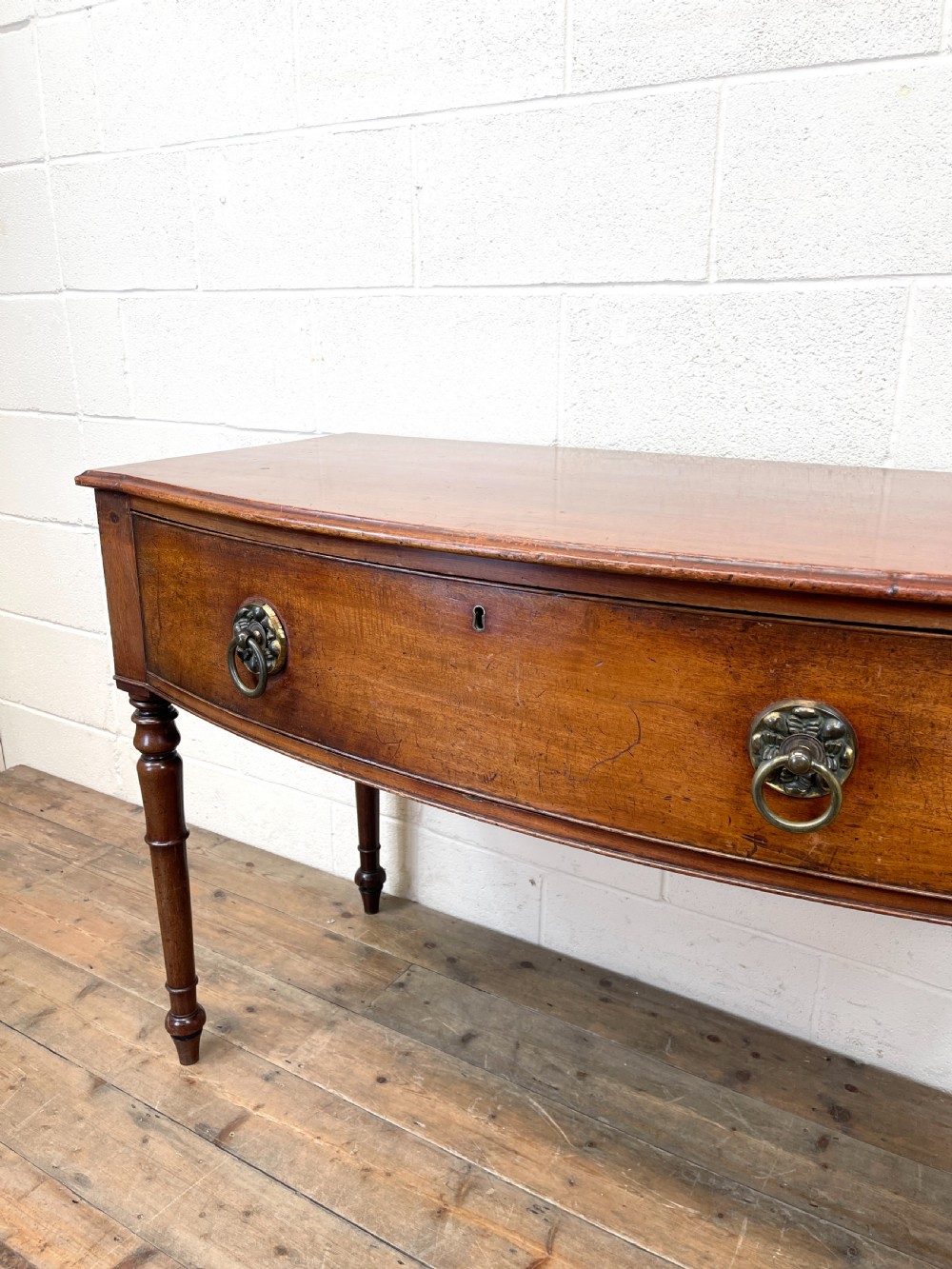 Antique Mahogany Bow Front Side Table View V