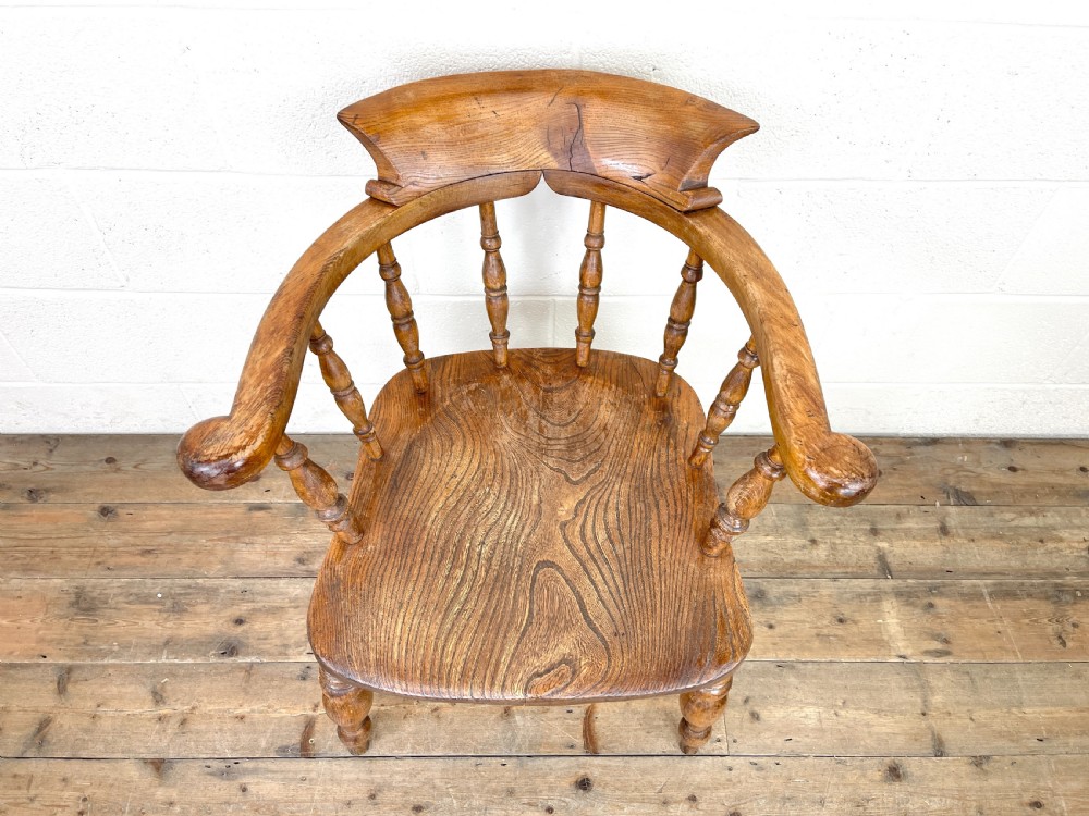 Antique Beech and Elm Smoker’s Bow Chair View IV
