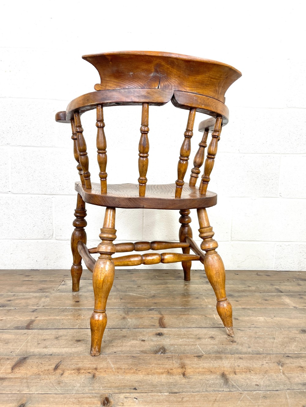 Antique Beech and Elm Smoker’s Bow Chair View VIII
