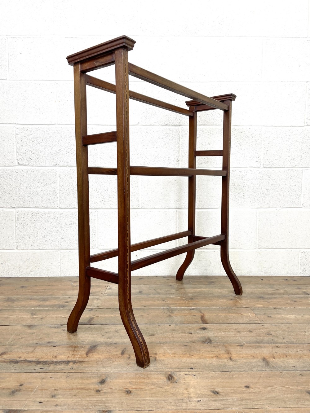 Edwardian Inlaid Mahogany Towel Rail