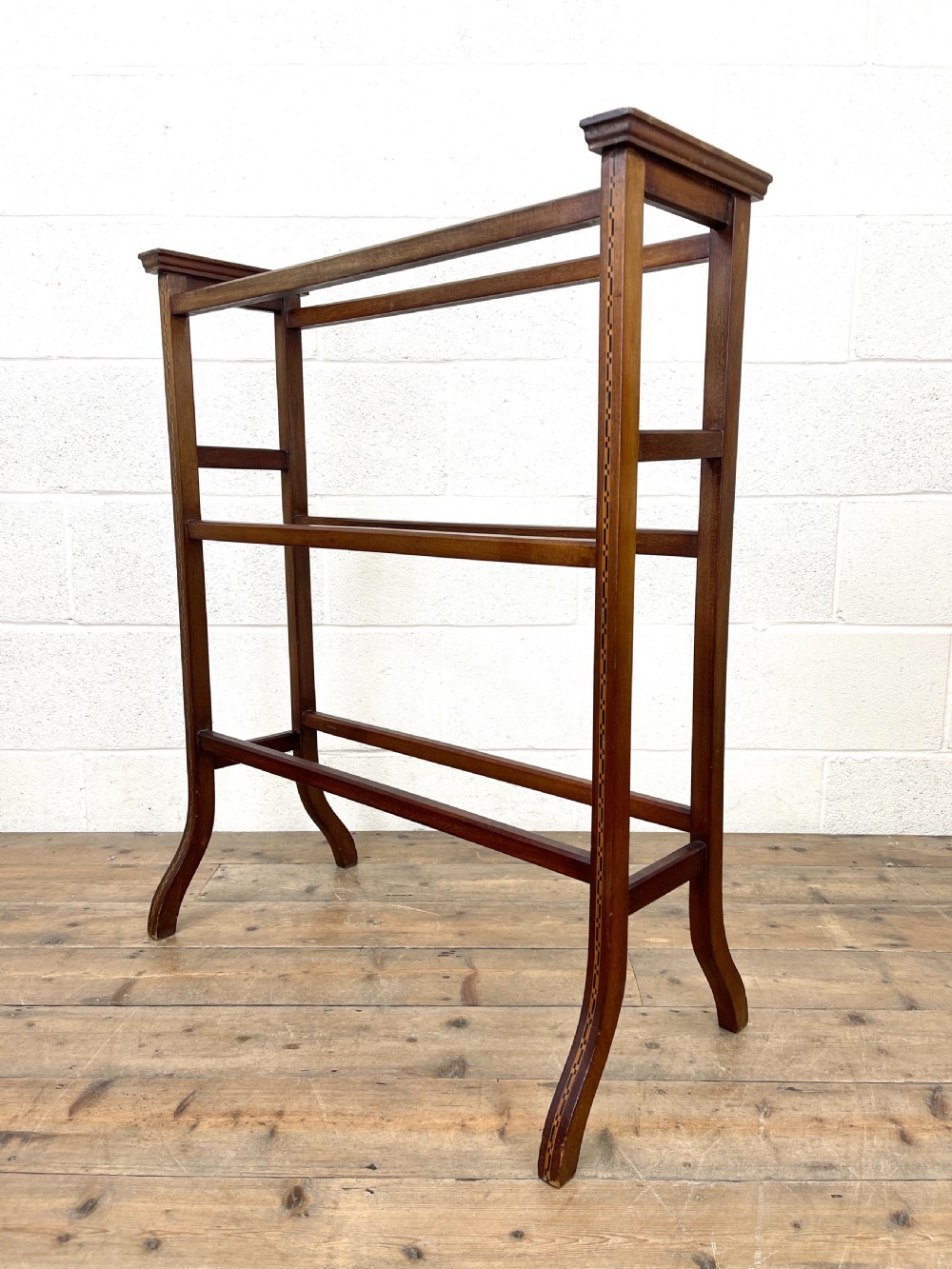 Edwardian Inlaid Mahogany Towel Rail View V