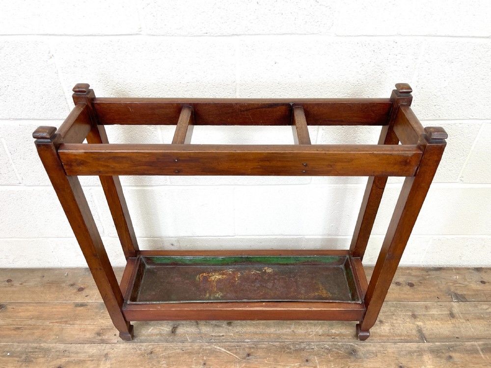 Antique Mahogany Three Section Stick Stand View V