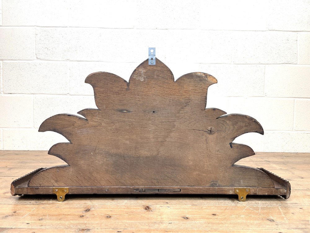 Victorian Carved Oak Wall Hanging Shelf View VII