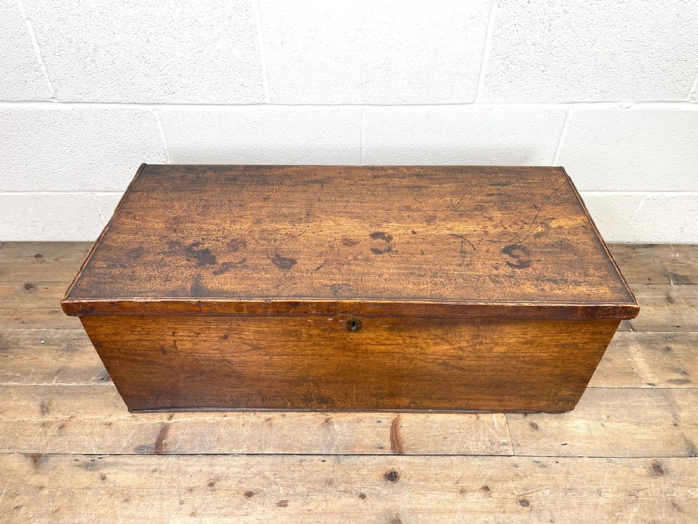 Small Six Plank Antique Elm Trunk View IV