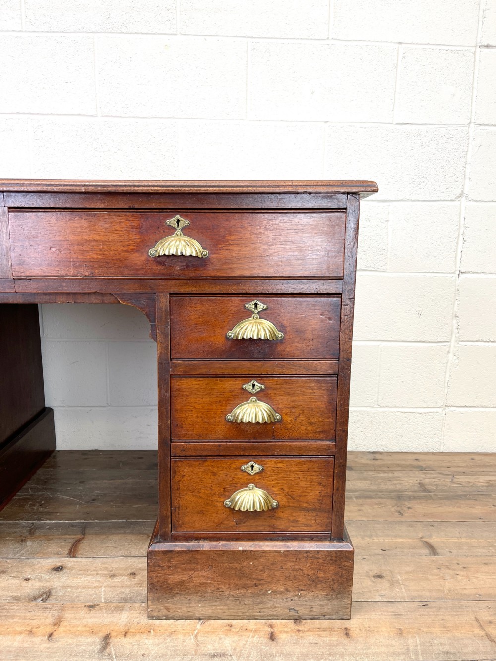Antique Mahogany Pedestal Desk View IV