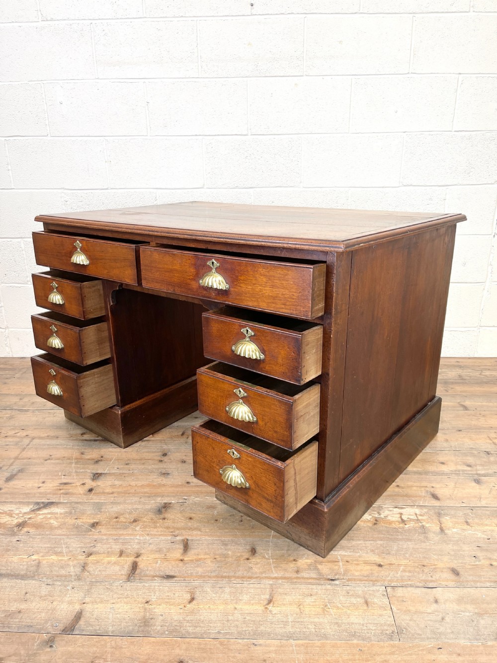Antique Mahogany Pedestal Desk View IX