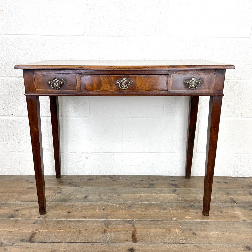 Antique Edwardian Mahogany Side Table with Inlay