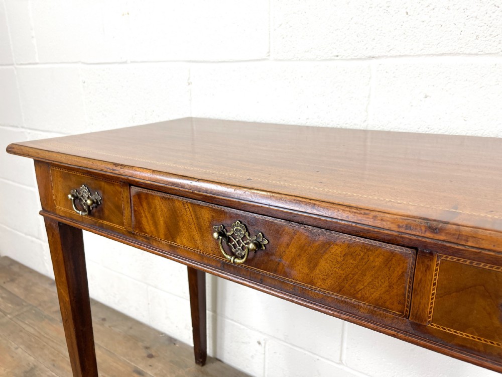 Antique Edwardian Mahogany Side Table with Inlay View V