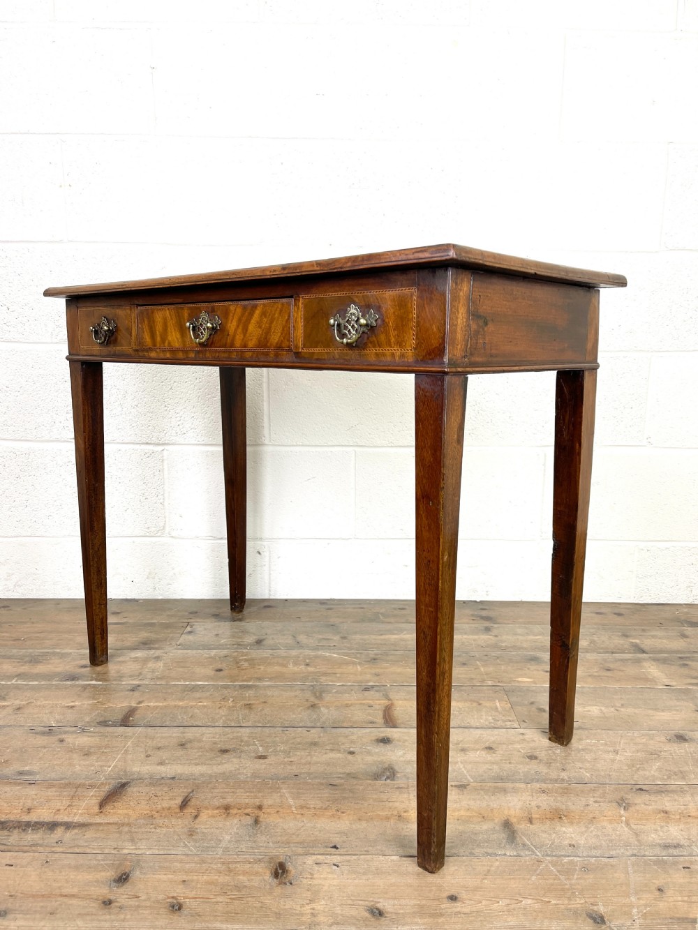 Antique Edwardian Mahogany Side Table with Inlay View VII