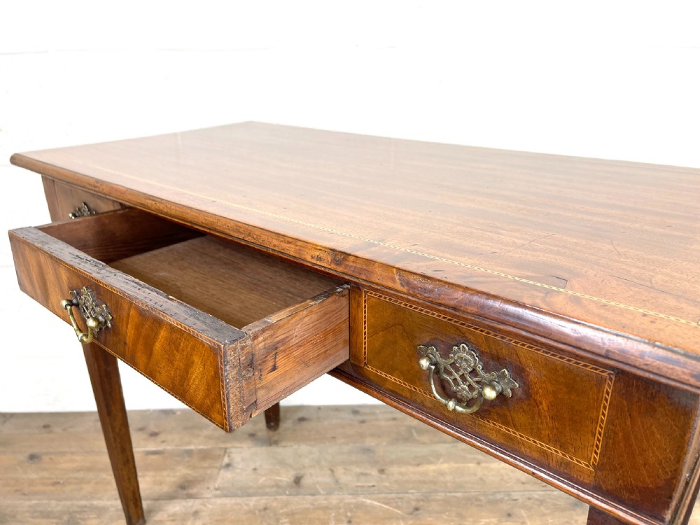 Antique Edwardian Mahogany Side Table with Inlay View IX