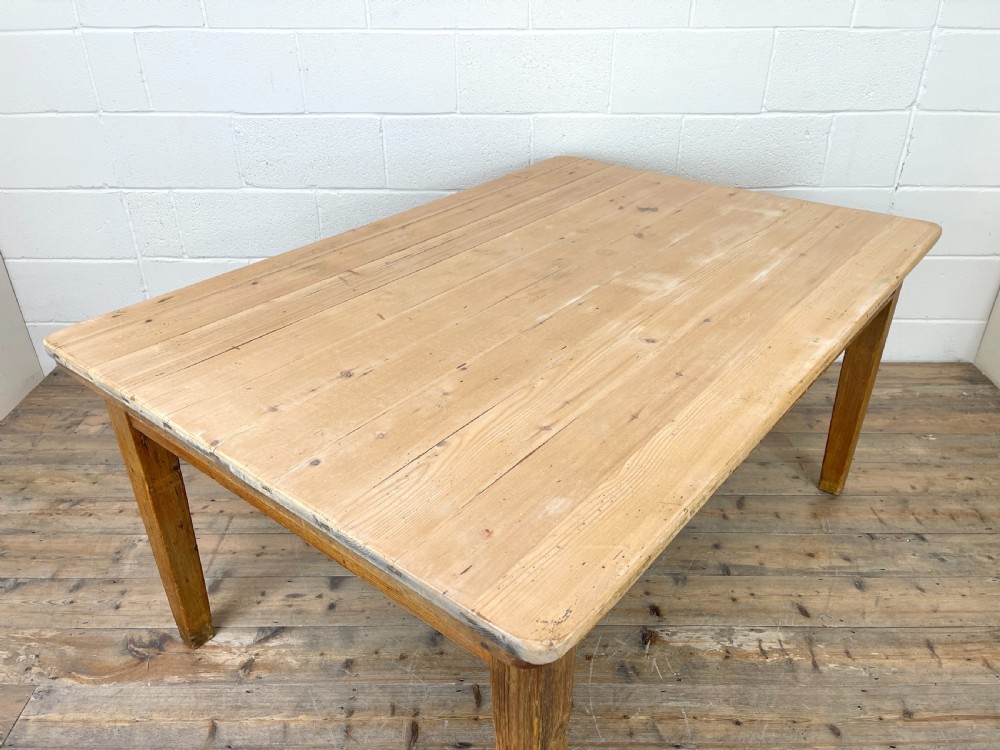 Victorian Pine Scrub Top Farmhouse Table View III