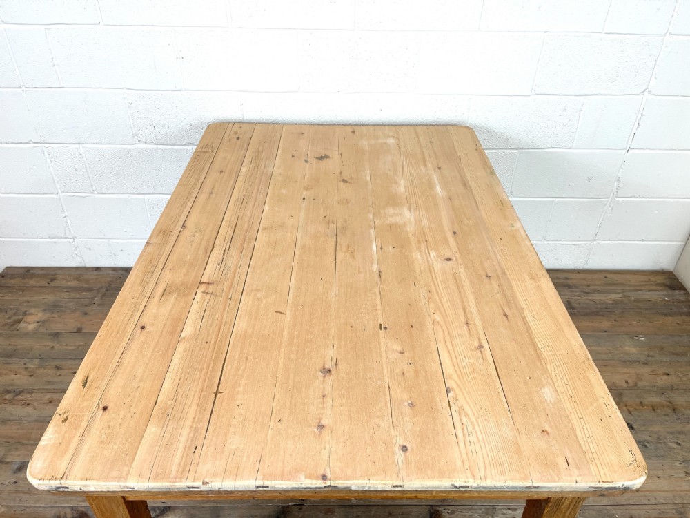 Victorian Pine Scrub Top Farmhouse Table View VI