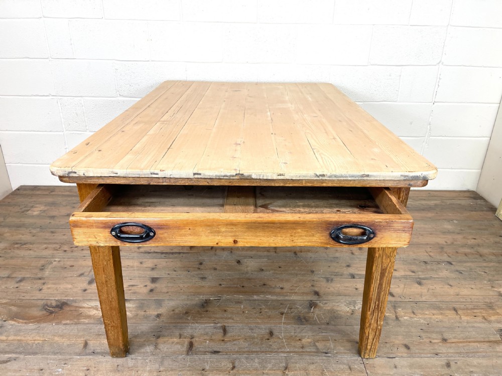 Victorian Pine Scrub Top Farmhouse Table View VII