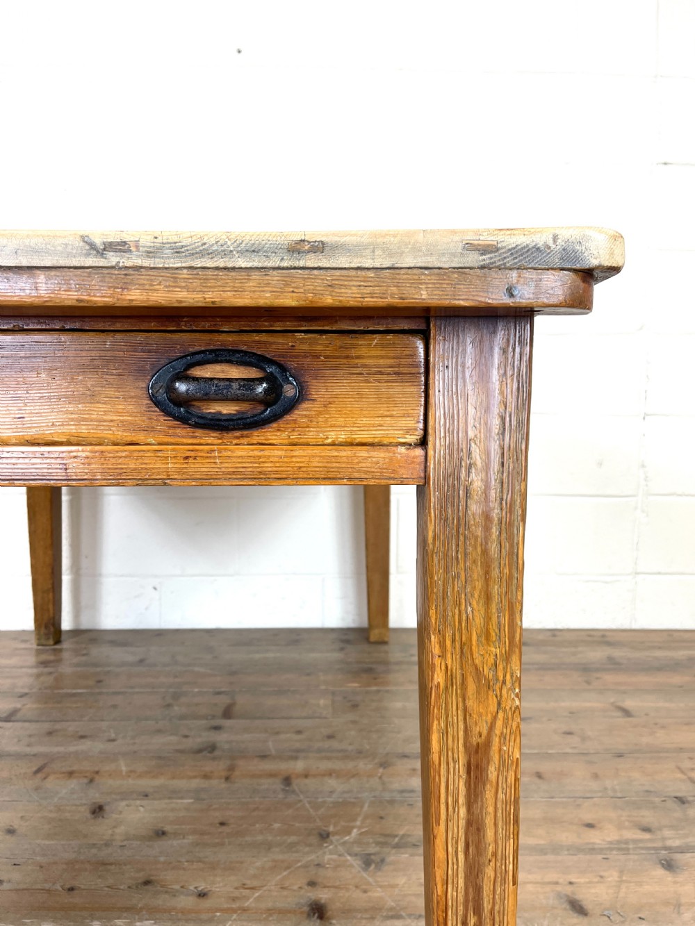 Victorian Pine Scrub Top Farmhouse Table View VIII