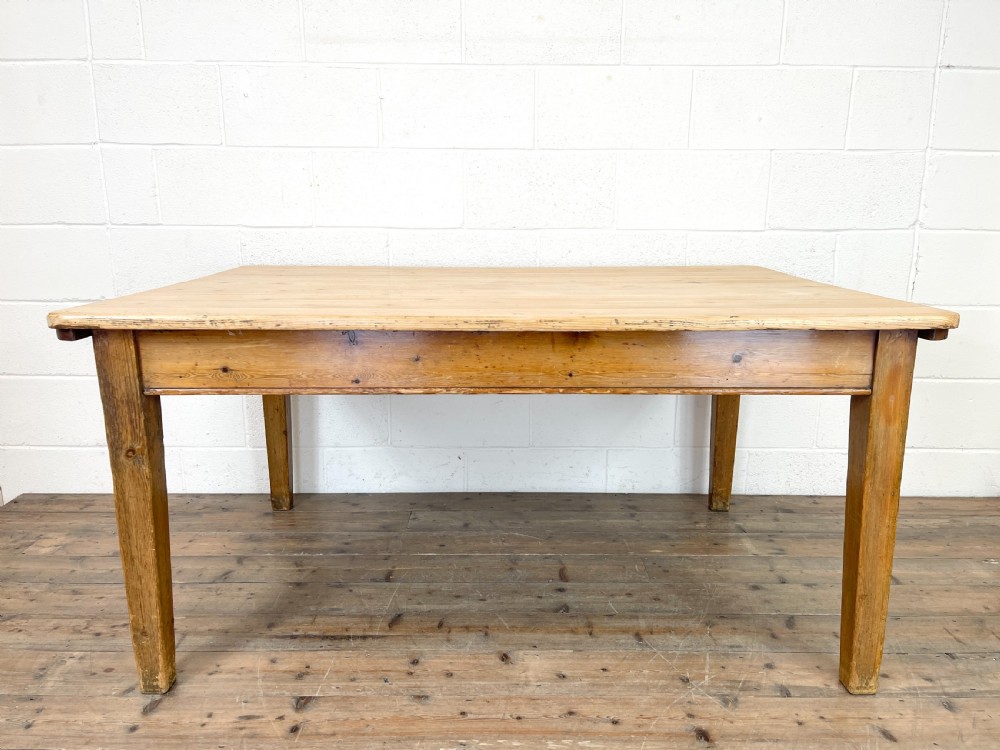Victorian Pine Scrub Top Farmhouse Table View IX