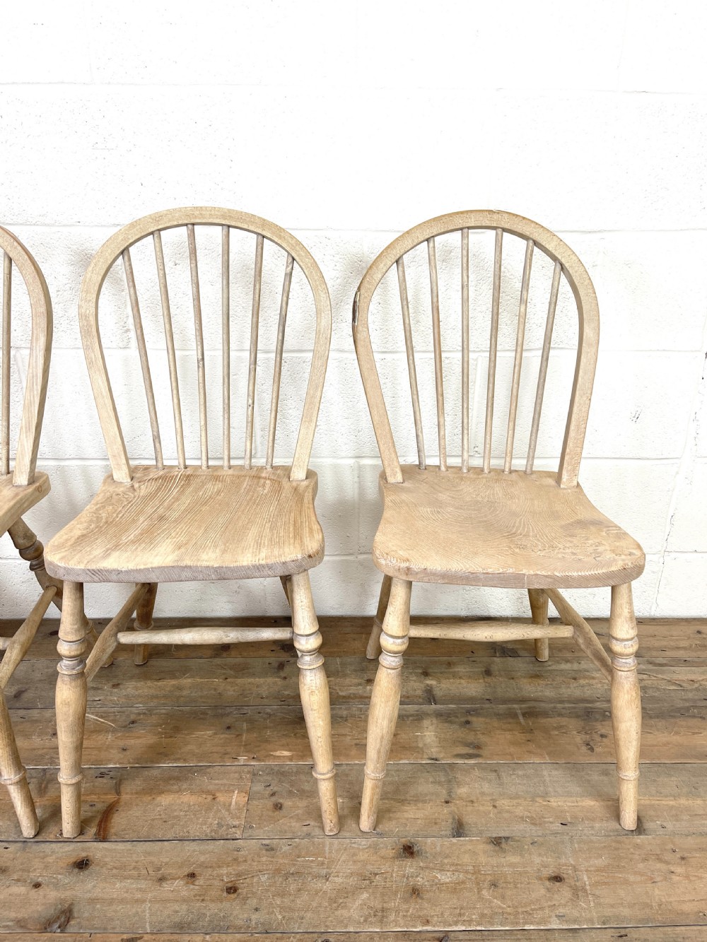 Set of Four Rustic Hoop Back Kitchen Chairs View II