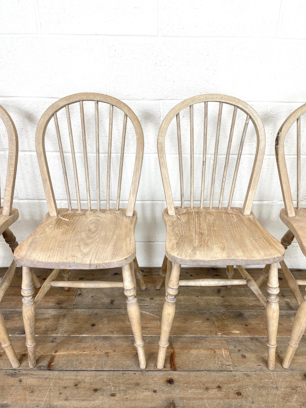 Set of Four Rustic Hoop Back Kitchen Chairs View III