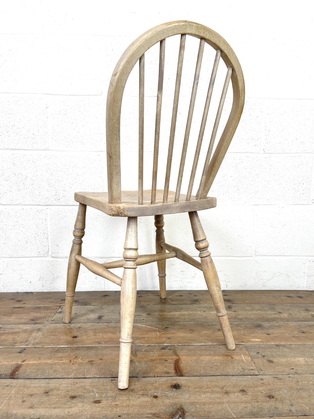 Set of Four Rustic Hoop Back Kitchen Chairs View X