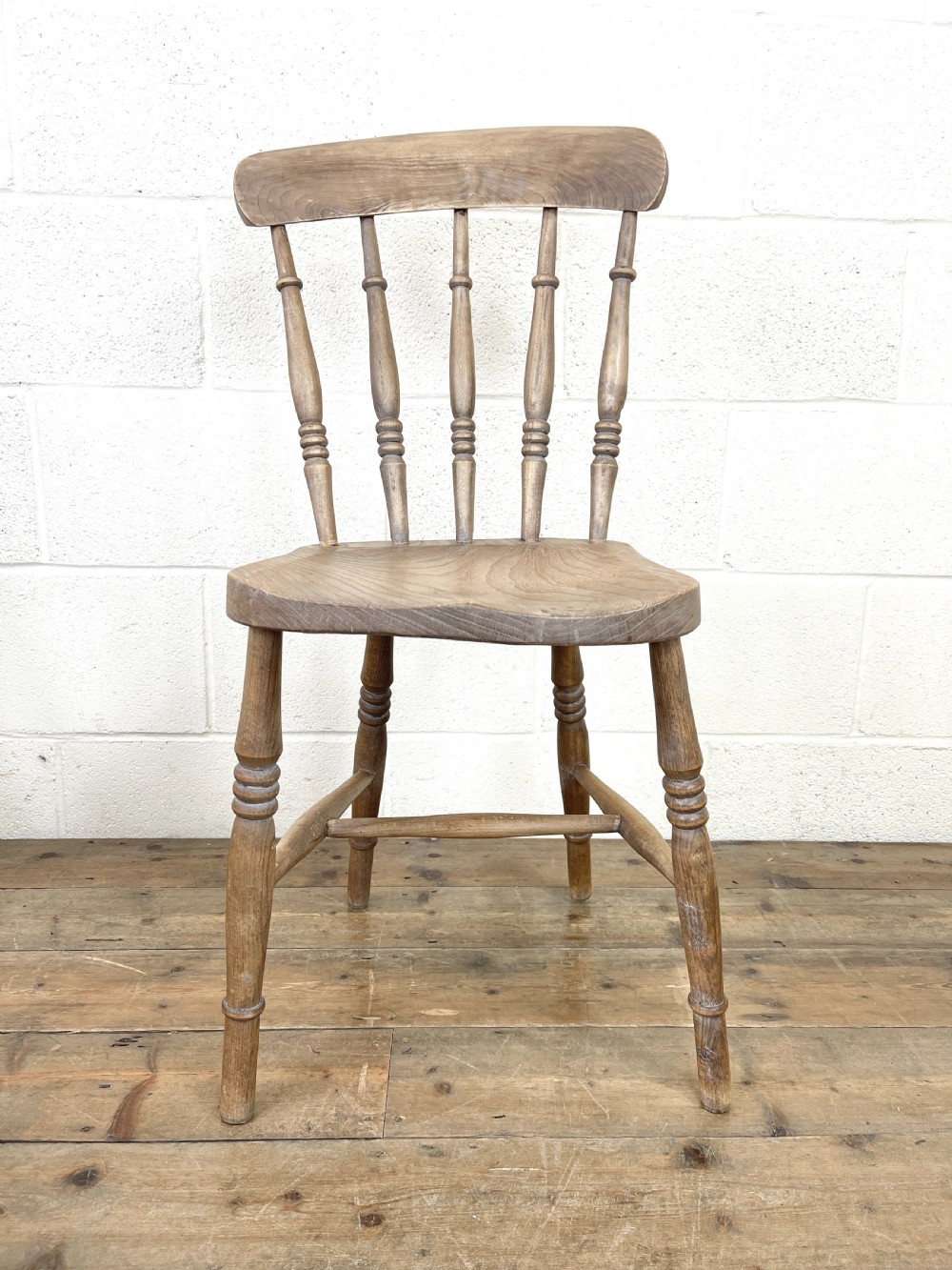 Four Rustic Spindle Back Farmhouse Chairs View III