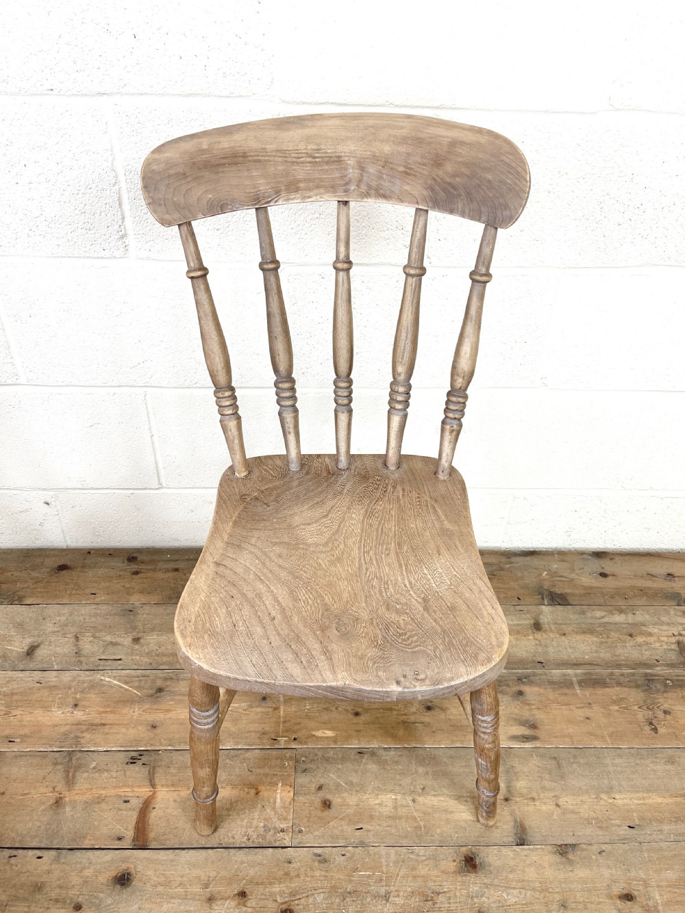 Four Rustic Spindle Back Farmhouse Chairs View IV