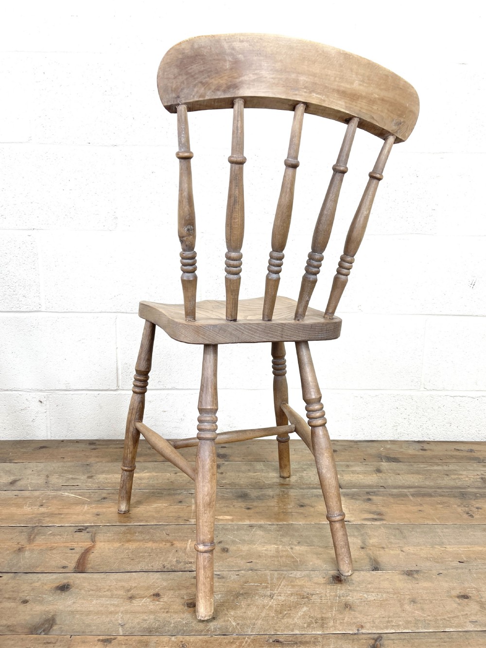 Four Rustic Spindle Back Farmhouse Chairs View VI
