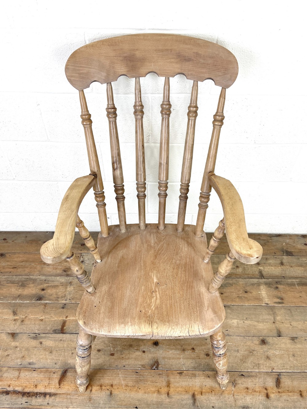 Four Rustic Spindle Back Farmhouse Chairs View VIII