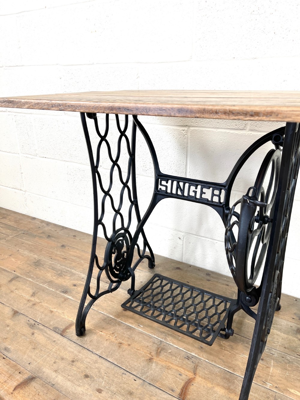 Vintage Singer Sewing Machine Treadle Table  View VII