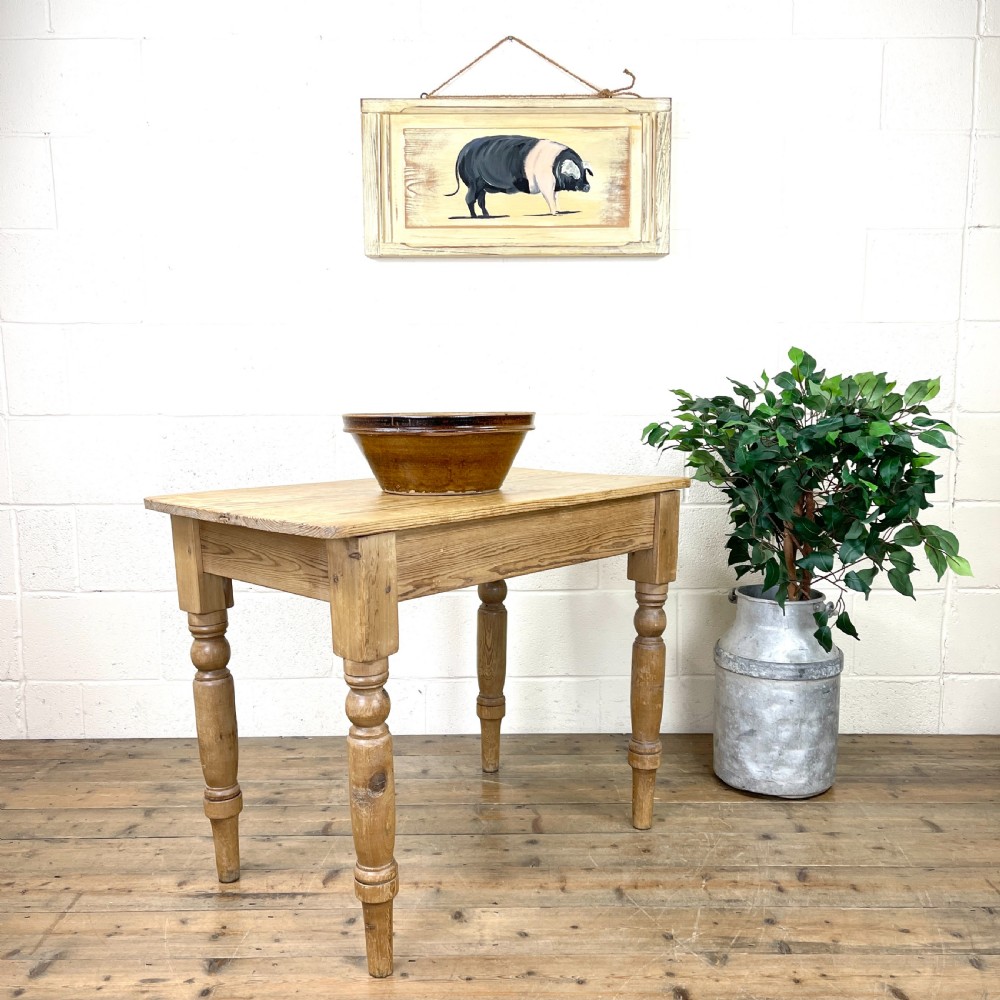 Small Antique Pitch Pine Kitchen Table View II