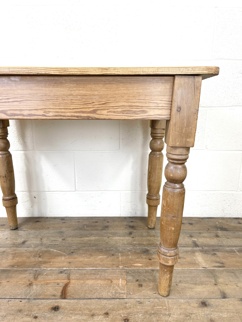 Small Antique Pitch Pine Kitchen Table View VII