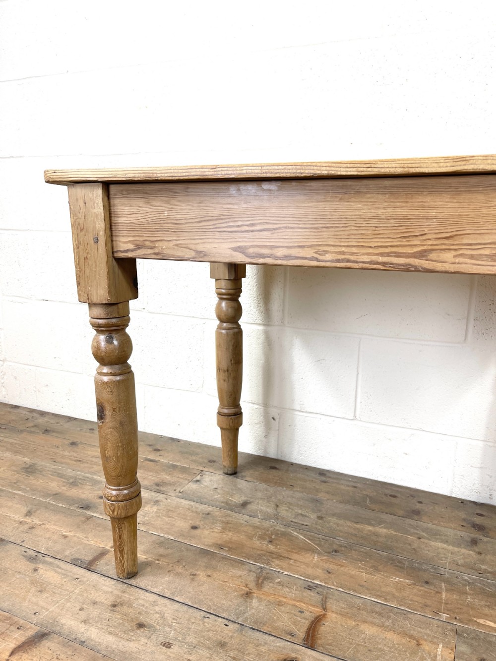 Small Antique Pitch Pine Kitchen Table View VIII