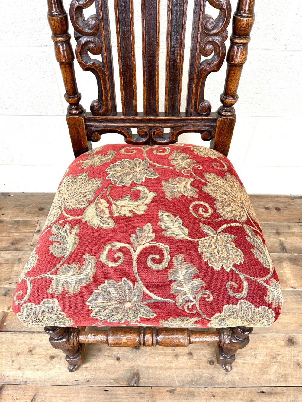 Set of Four Victorian Carved Oak Dining Chairs View VI