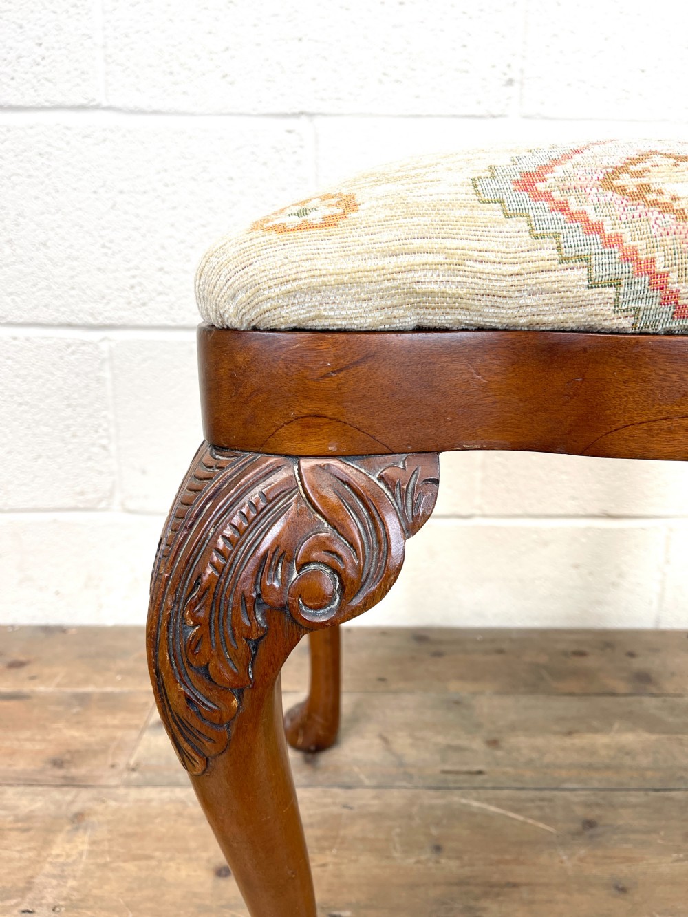 Late Victorian Carved Mahogany Stool View V